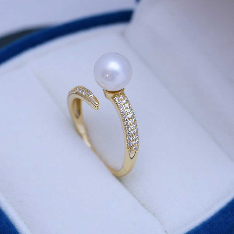 Title 3, Freshwater Pearl 8-9mmS925 Silver Adjustable Ring