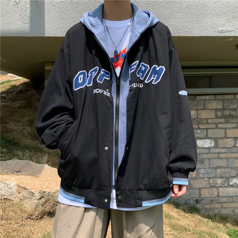 Hooded Coat Men's Fashion Label Loose