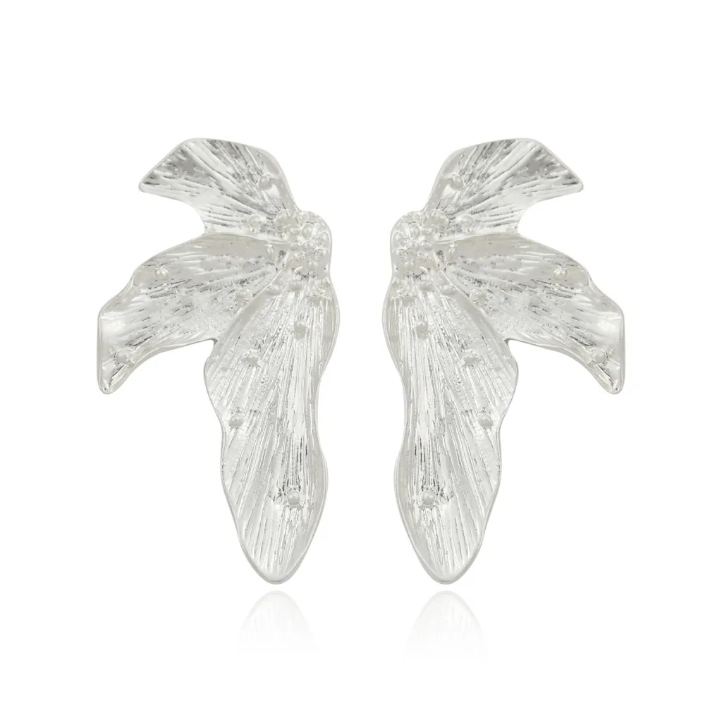 Women's Creative Leaf Alloy Earrings - Silver