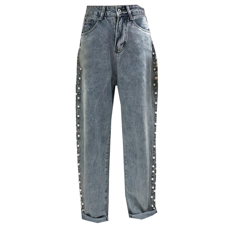 Women's Loose Wide-legged Slim And Versatile Straight-leg High-waist Jeans