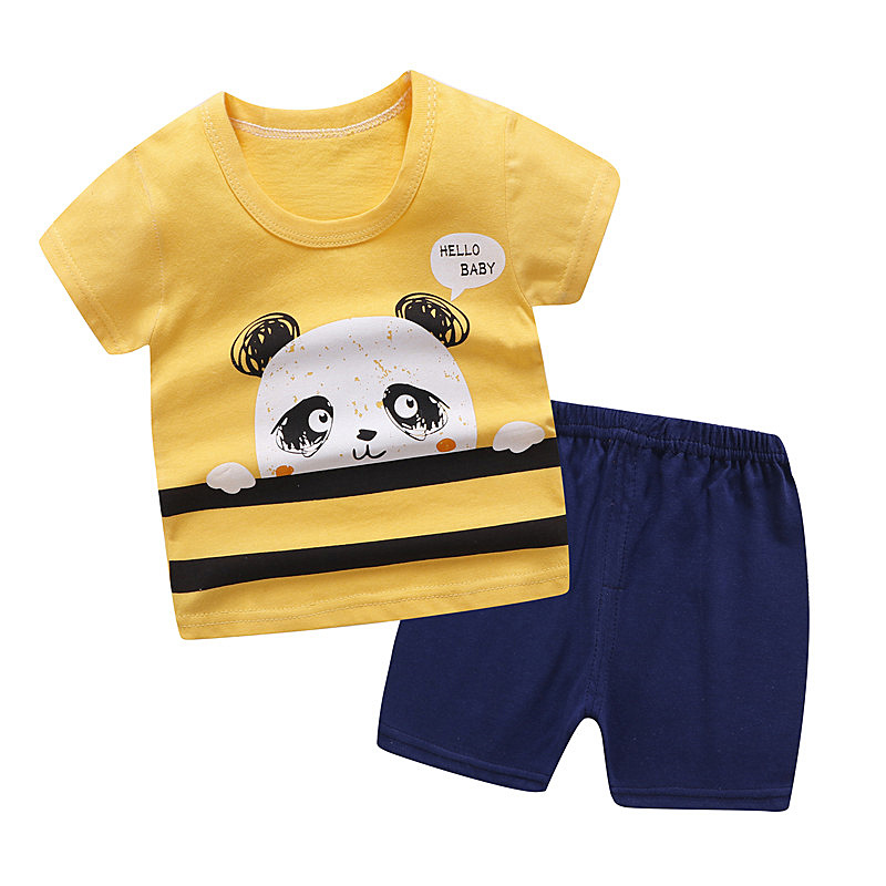 Children's Summer Short-sleeved Cotton T-shirt Set Short-sleeved Shorts Two-piece Set