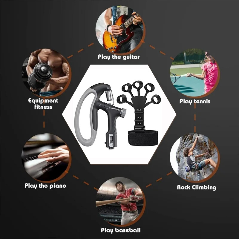 Sport 10-100 Kg Hand Grip Strengthener Adjustable Forearm Wrist Finger Trainer — image 9