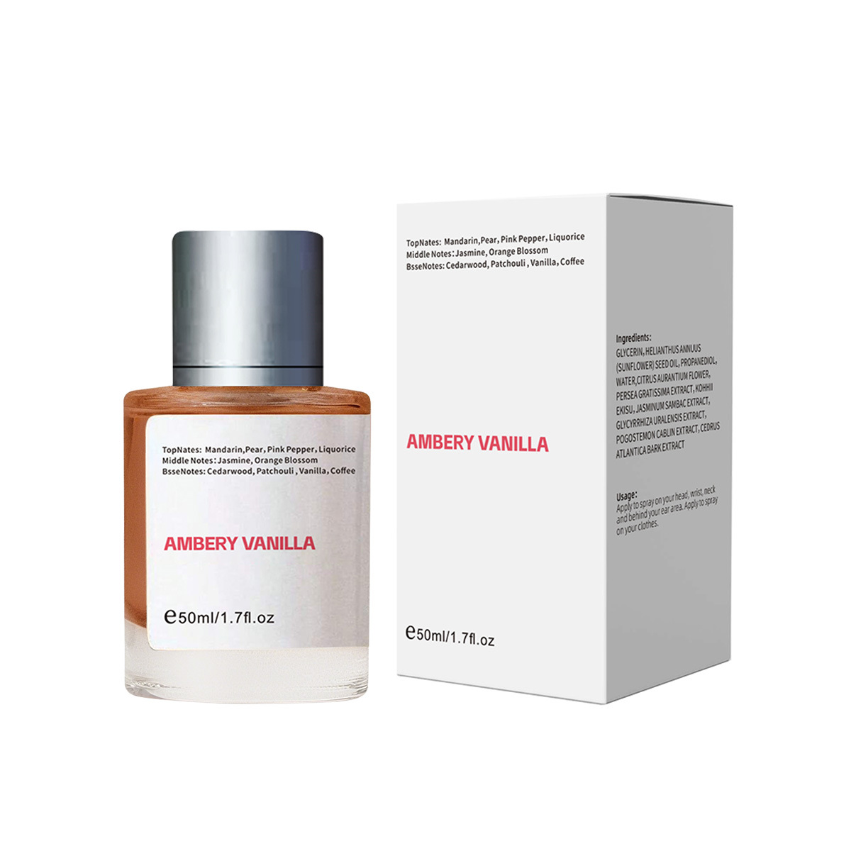 Amber Vanilla Alcohol-Free Perfume Spray 50ml