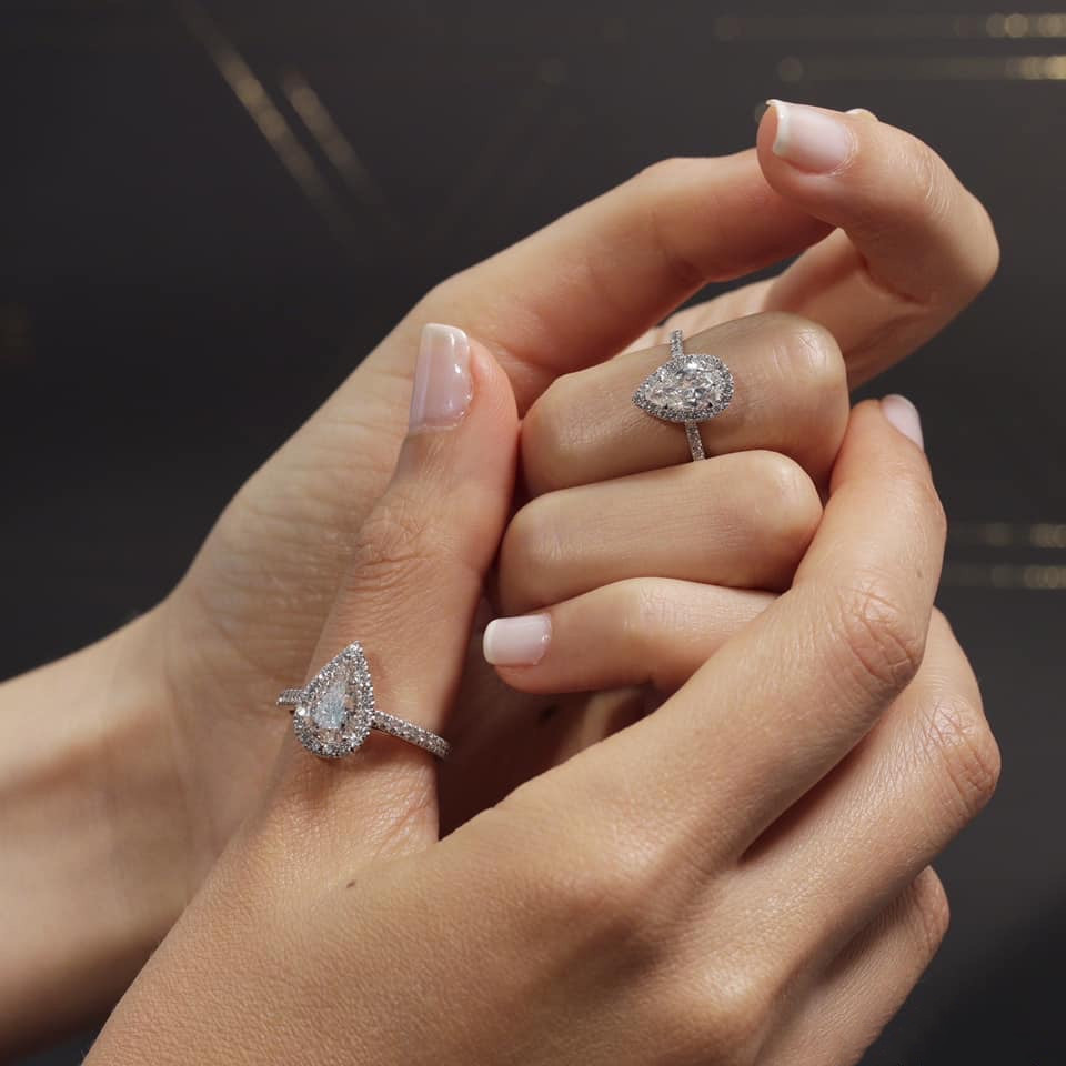 Explosion Type Water Drop Zircon Ring