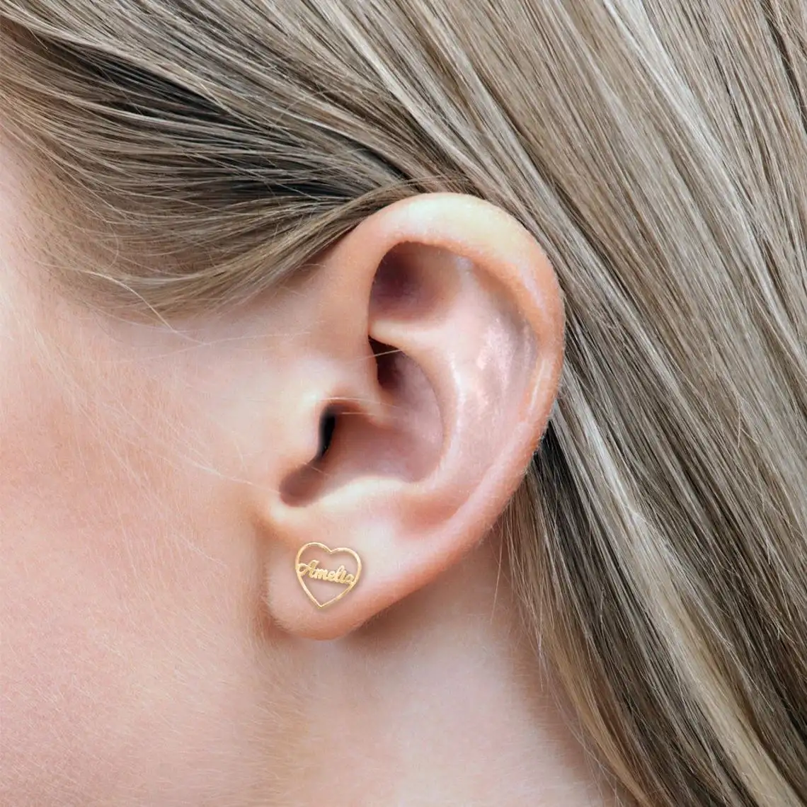 Women's Fashion Simple Personalized Circle Name Earrings
