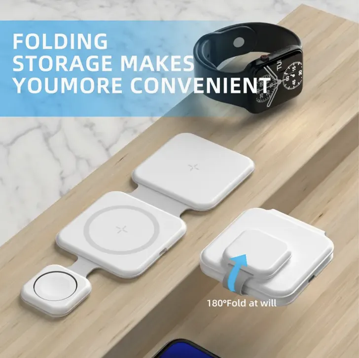 3 In 1 Magnetic Foldable Wireless Charger Charging Station Multi-device Folding Cell Phone Wireless Charger Gadgets – image 6