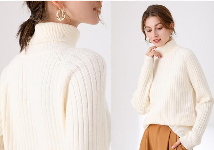 Title 6, Fashion Simple Solid Color Thick Turtleneck Swe...