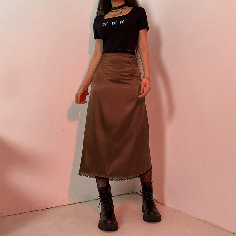Women's Casual All-match High Waist Bag Hip Long Skirt