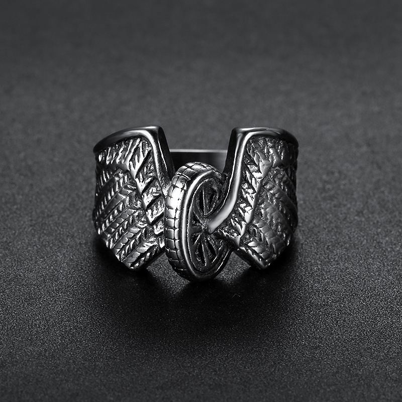 Locomotive Wind Series Ring Stainless Steel Wheel Wing Shape