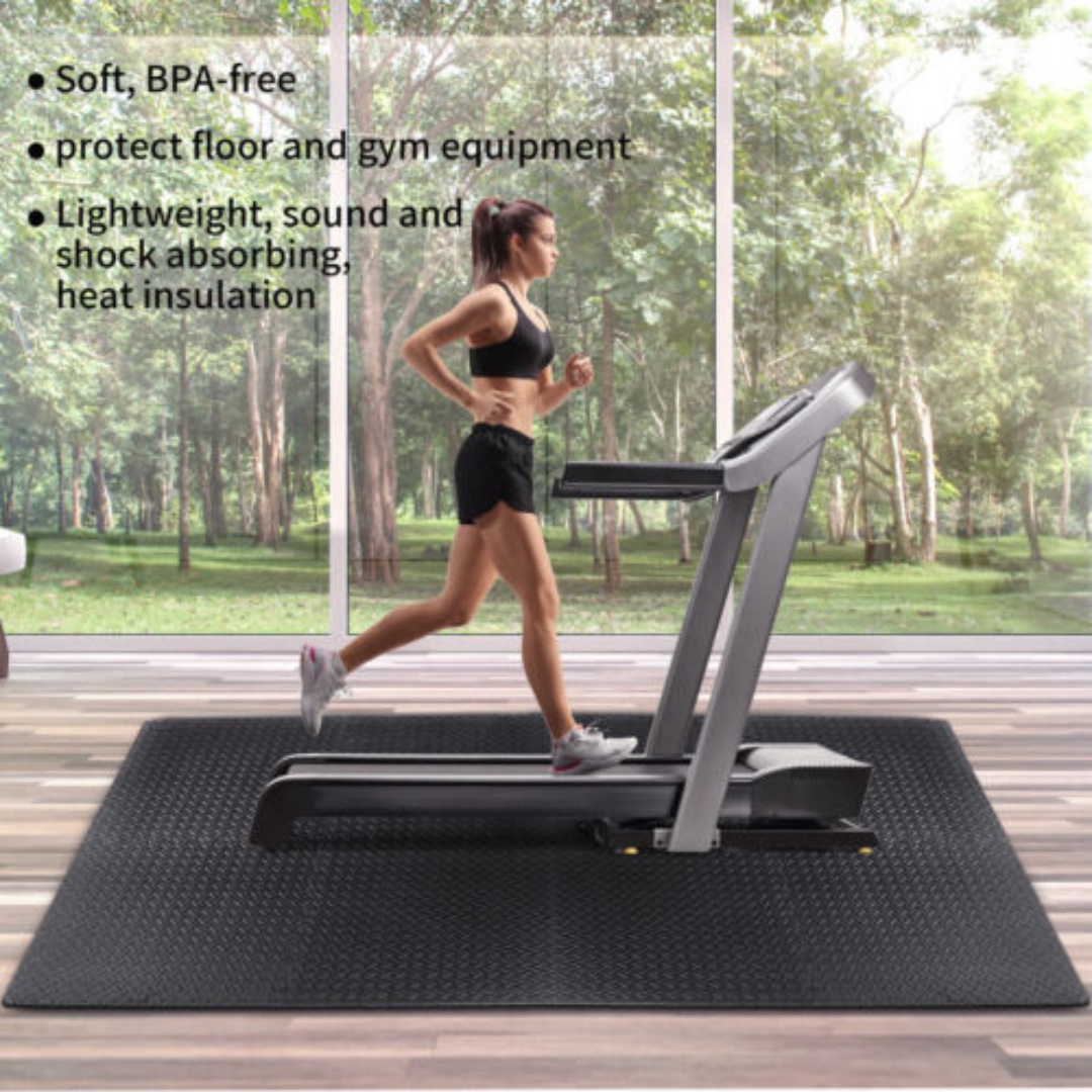 Interlocking Heavy Duty EVA Foam Gym Flooring Mat Floor Mats Tiles 60x60cm--Black-6pcs 9