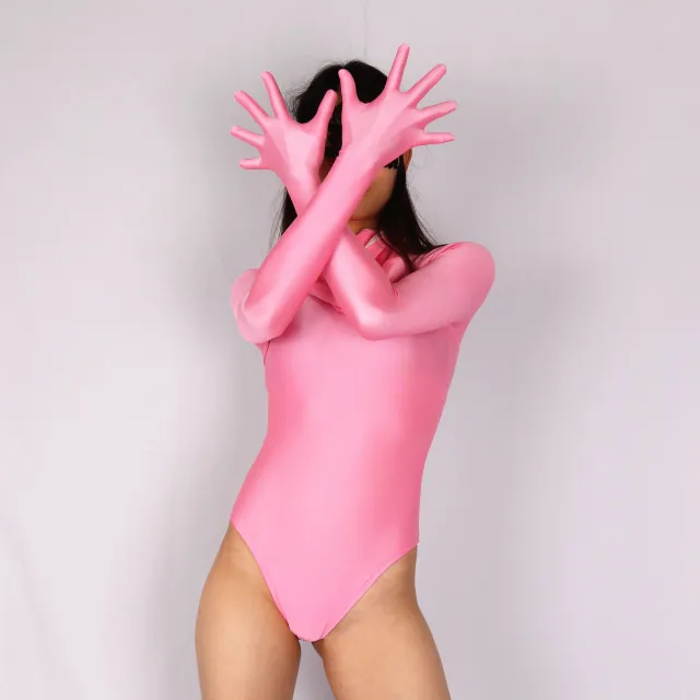 Fashionable Spandex Long Sleeve Bag High Stretch Tights Pink - Shop at LoveMi