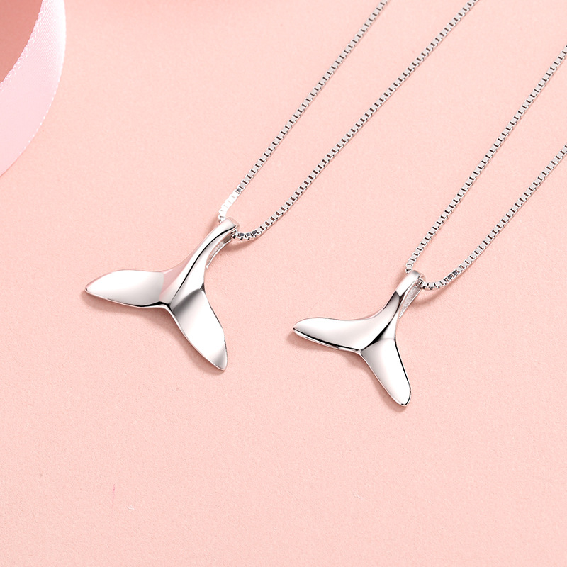 Former Lin Jia Same Dolphin Fish Tail S925 Sterling Silver Necklace