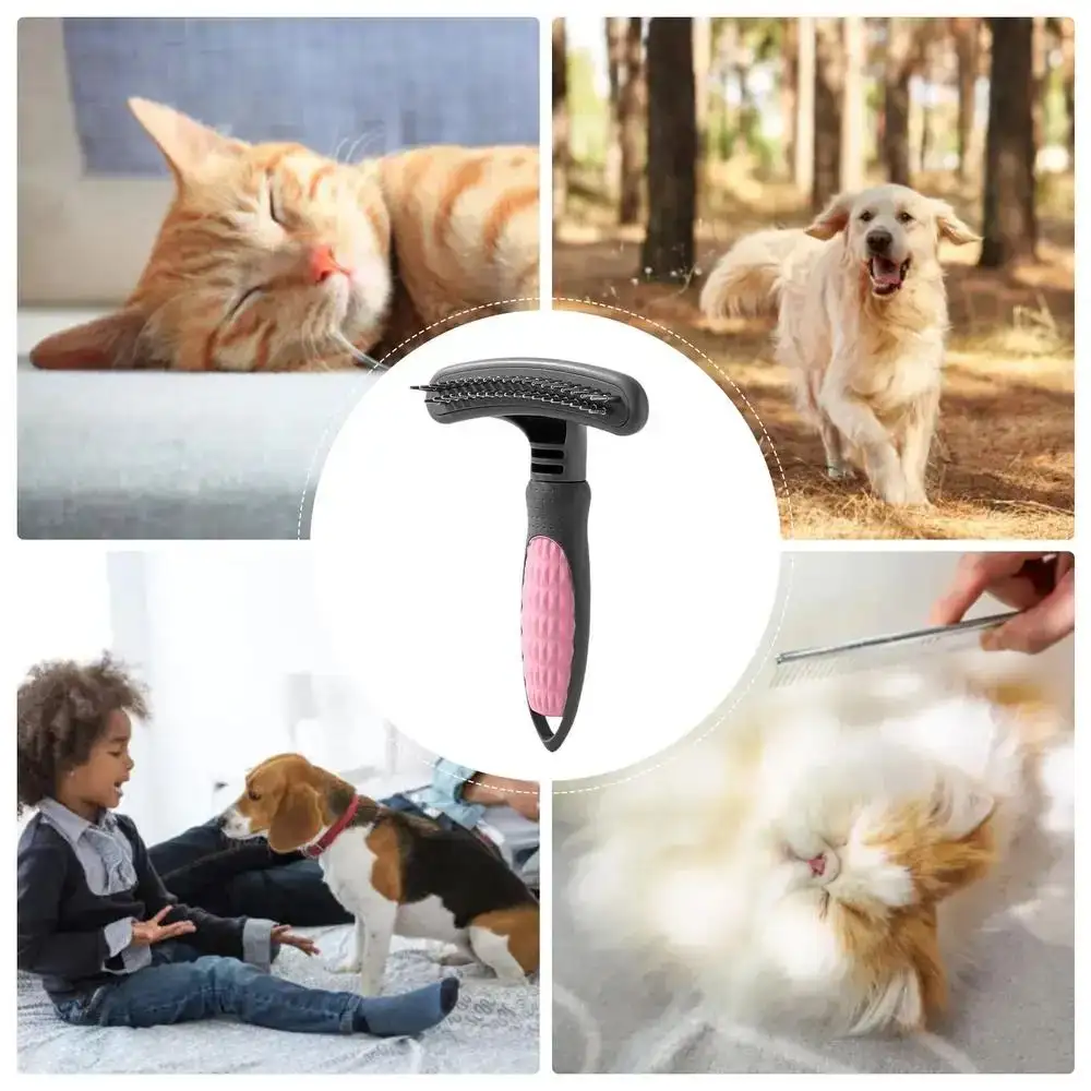 Pet Grooming Comb Cute Pet Grooming Comb Hair Removal Combs Effective Rustproof Shedding Brush For Puppies Pets Acceessories
