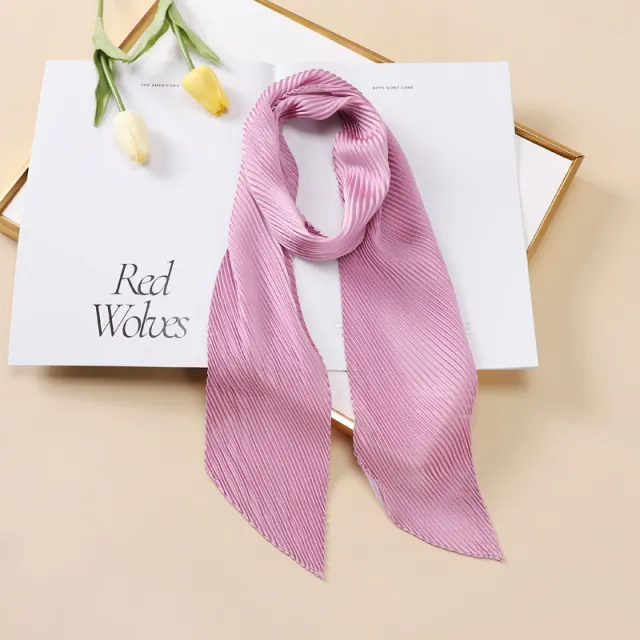Color Blocking Small Ribbon Scarf Women's Pleated Hair Band Yz1011 10X130Cm - Shop at LoveMi