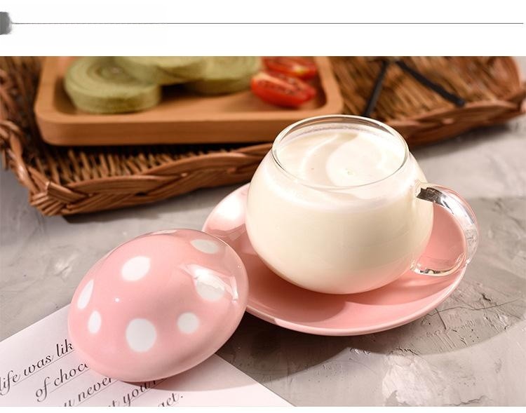 Tasse champignon verre – coloris rose