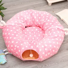 The New Pet Cat Tunnel Sleeping Nest Can Accommodate Folding Cat Channel Intellectual Cat Toy - Cotton Baa Baa Full Round Four - View 1