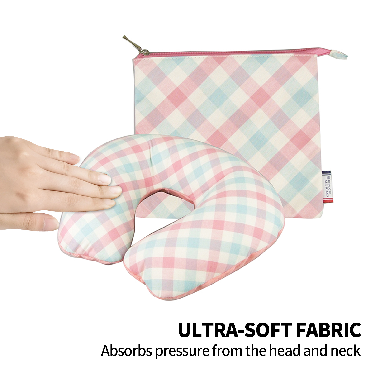 Inflatable U Shaped Travel Neck Pillow Portable Car Flight Head Rest Cushion P Ink