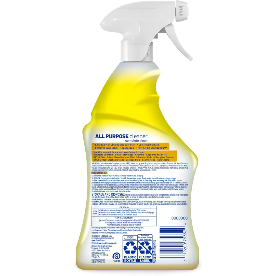 All Purpose Cleaner Spray, Multi-Purpose Disinfecting Spray, Kitchen & Bathroom Cleaner, Lemon Breeze Scent, 32 Fl Oz 10