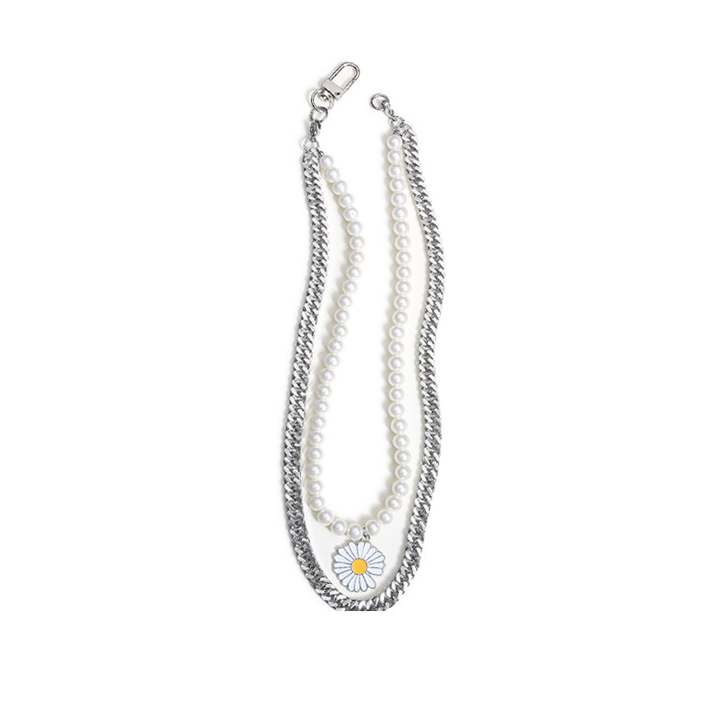 Pearl Titanium Steel Double-layer Necklace Female