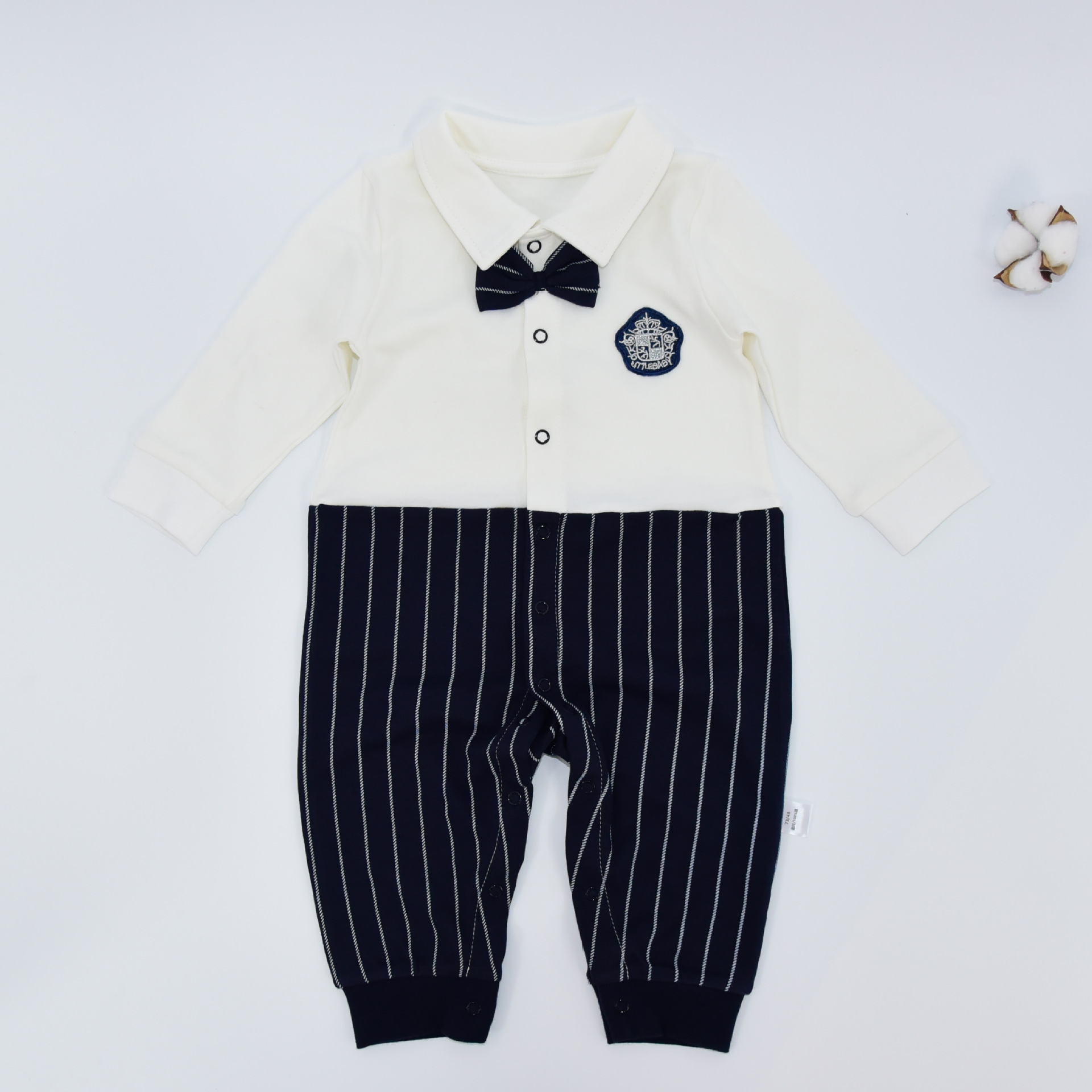 British Gentleman Boy Baby Crawling Suit Cotton Hakis - Image 3