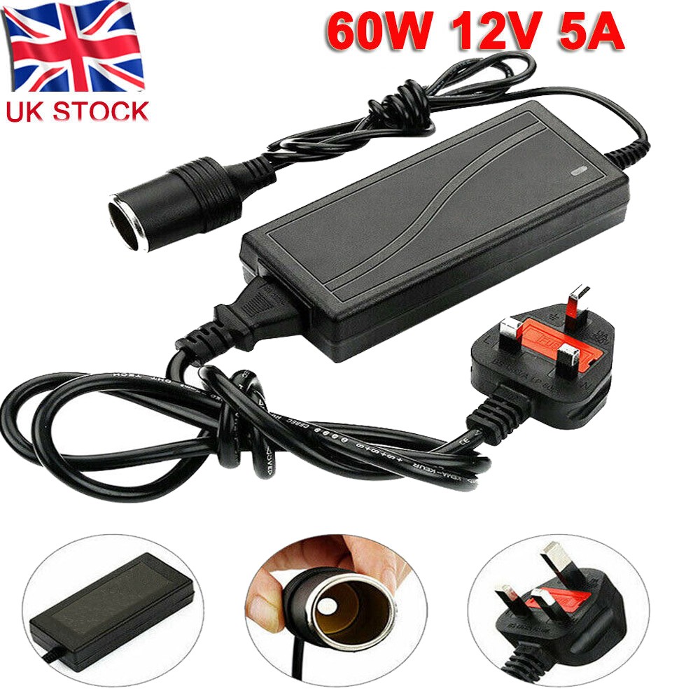240V To DC 12V Mains Plug Cigarette Lighter Socket Car Van Charger Power Adapter