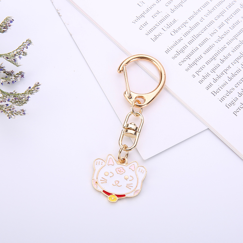 Cartoon Animal Beckoning Cat Cute Dog Keychain Twohanded Cat - Shop at LoveMi