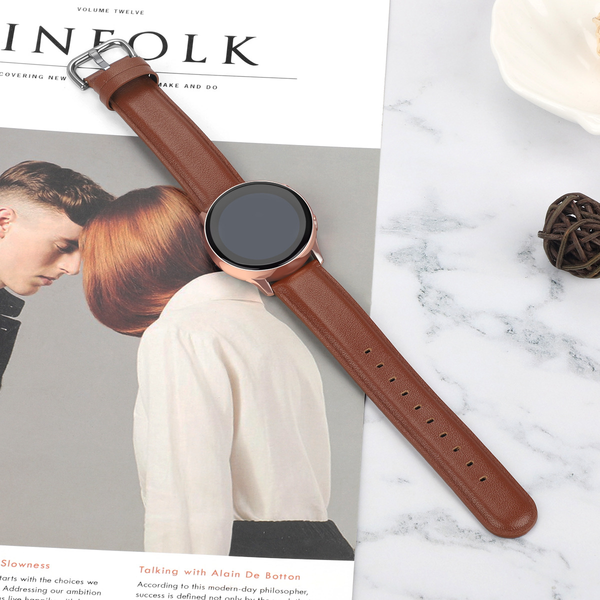 Hot Sale Smart Watch Genuine Leather Strap