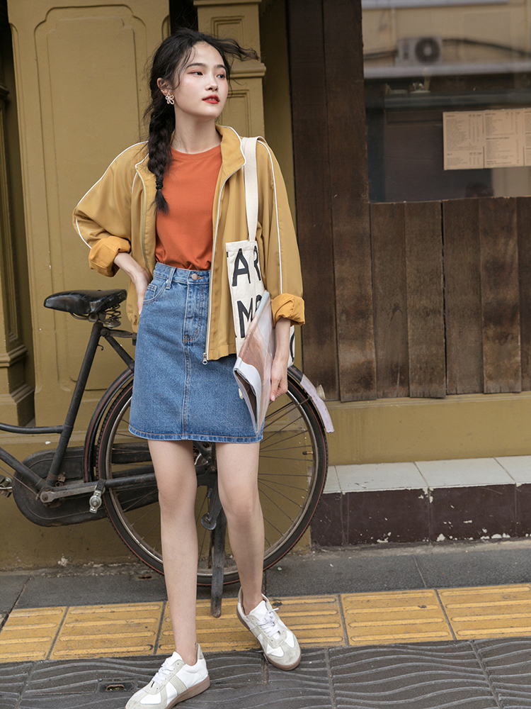 Women's Denim Short Skirt Half-length Skirt