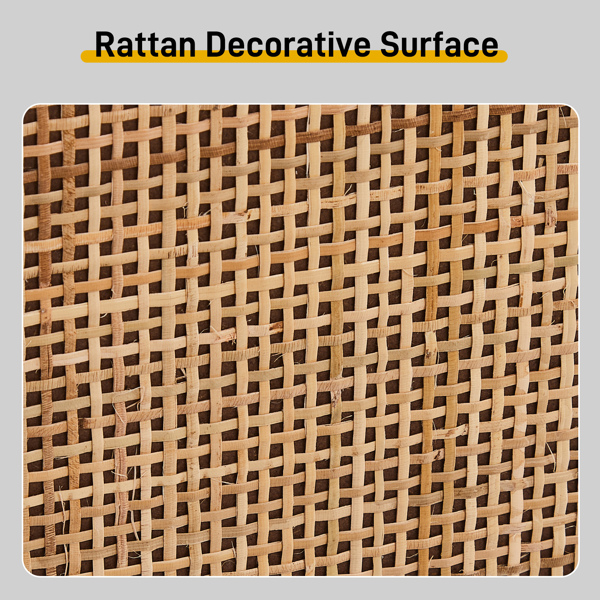 2-Tilt Shoe Cabinet With Arched Rattan Surface, MDF With Triamine, 54x24x98cm... 10