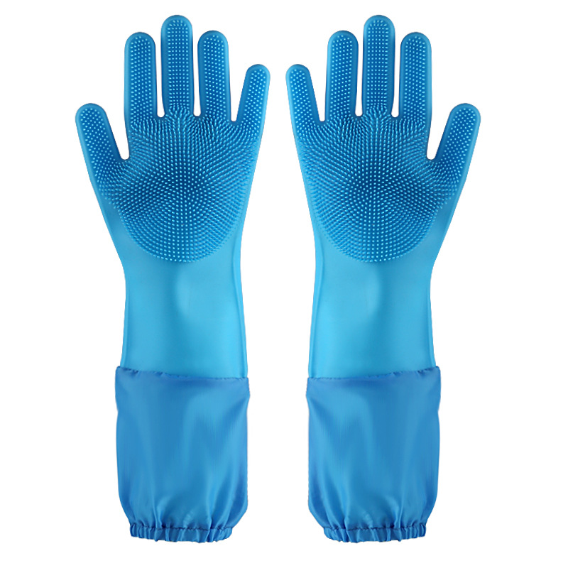 Title 1, Silicone Dishwashing Gloves Female Waterproof H...