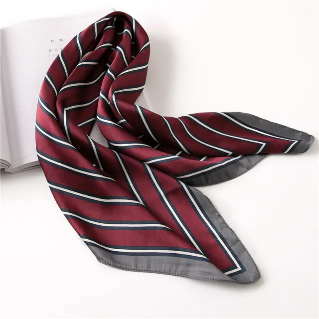 Fashion Simple Scarf Autumn Europe And America Striped Burgundy - Shop at LoveMi