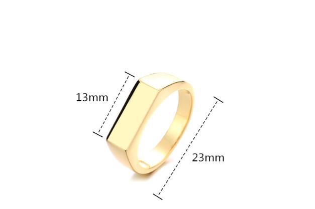 Title 1, Rectangular Curved Ring With Smooth Finish