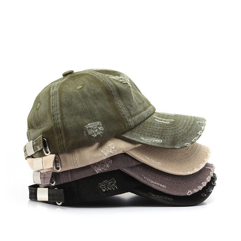 Women's Solid Color Personality Hole Baseball Cap