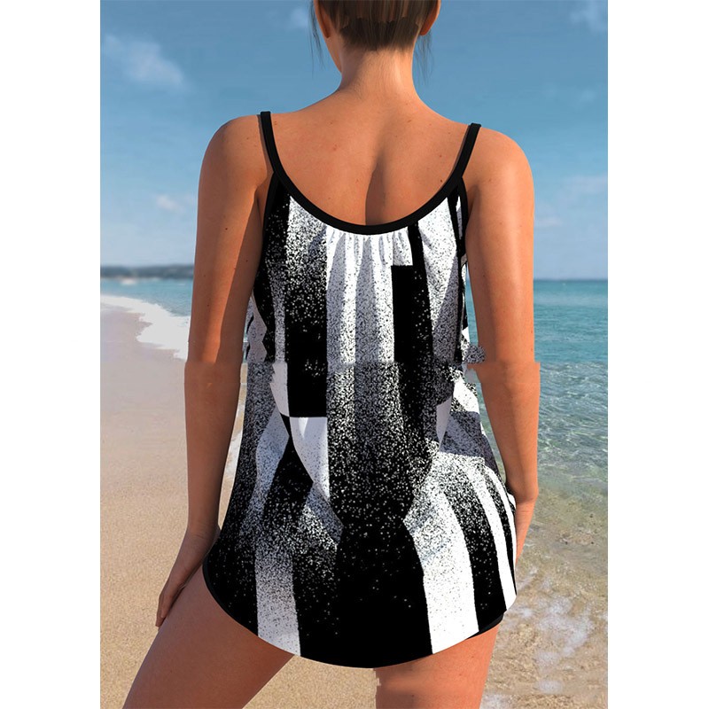 Women’s Plus Size Skirt Bikini Printed Swimsuit