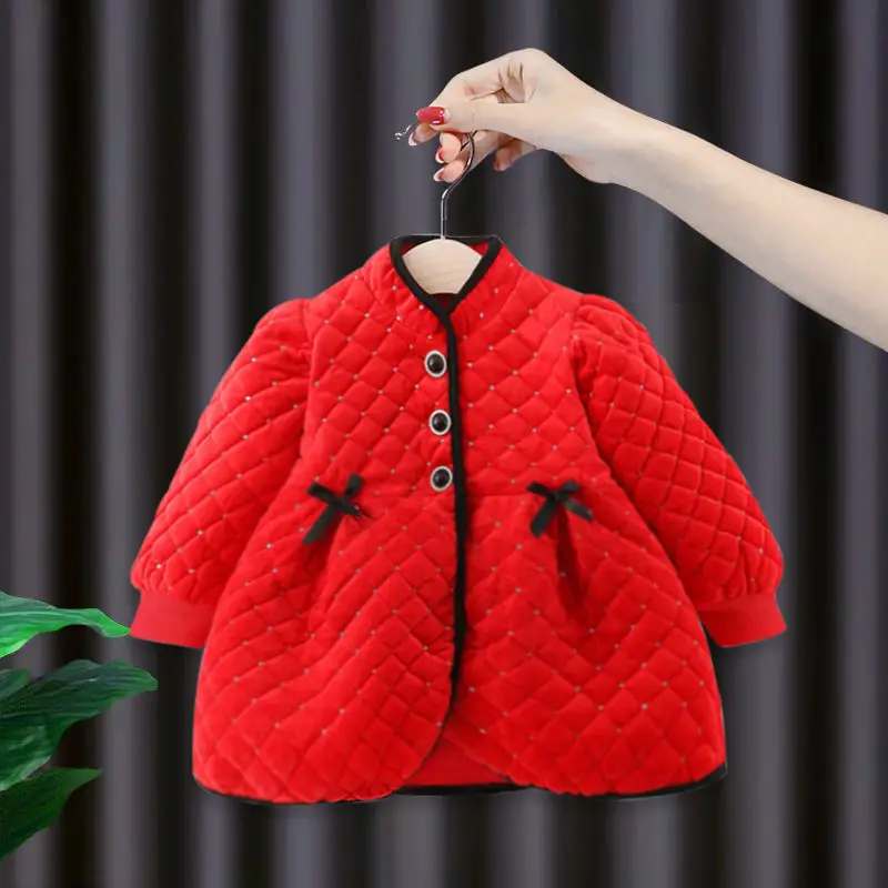 Korean Mid-length Padded Blouse Cardigan Children's Wear