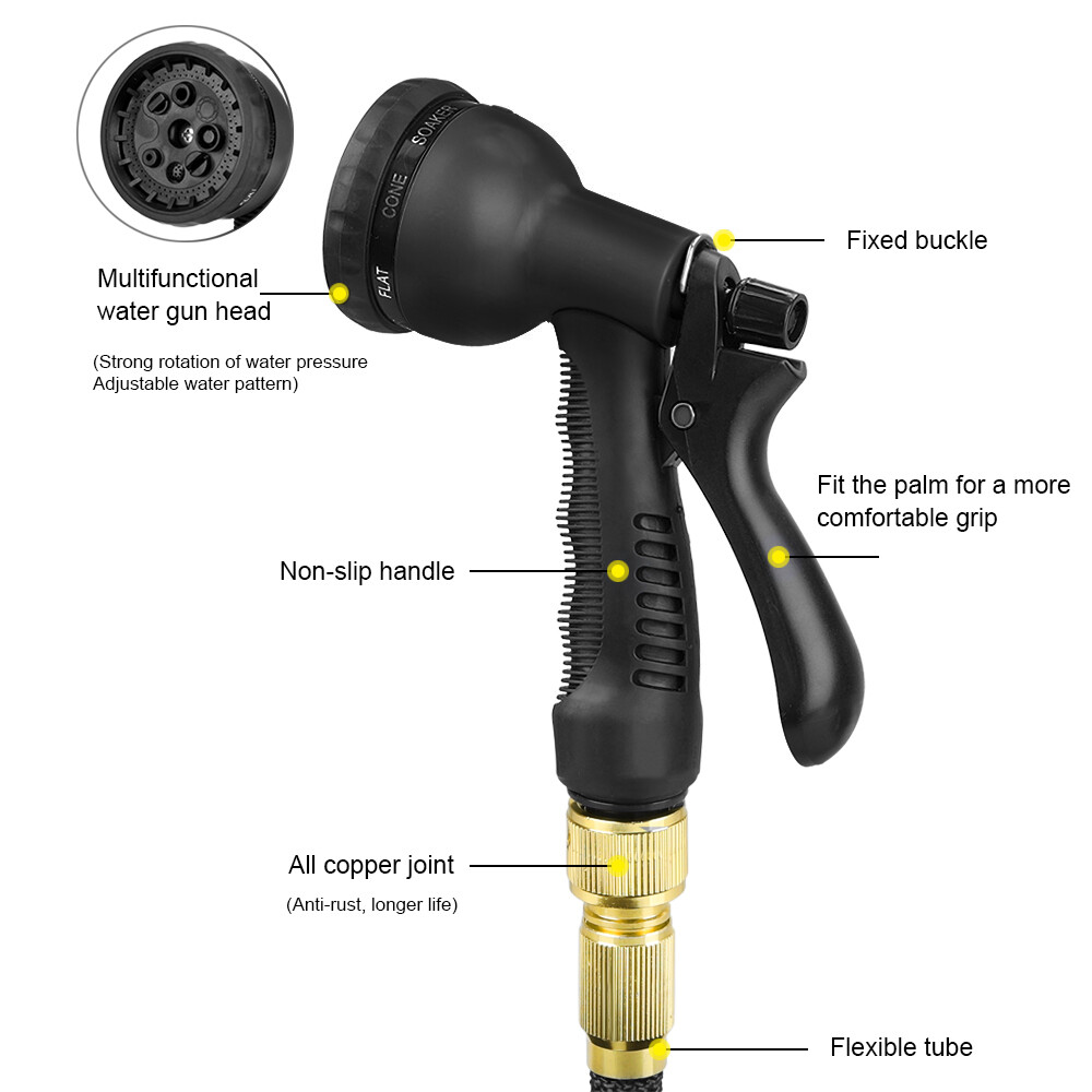 Heavy Duty 25FT Extendable Garden Hose With Spray Gun — image 7