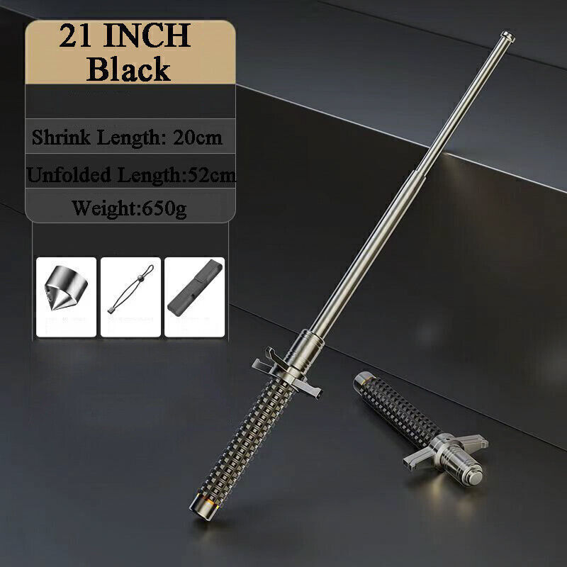 Outdoor Tactical Trekking Poles Retractable Camping Hiking Survival Stick Tools