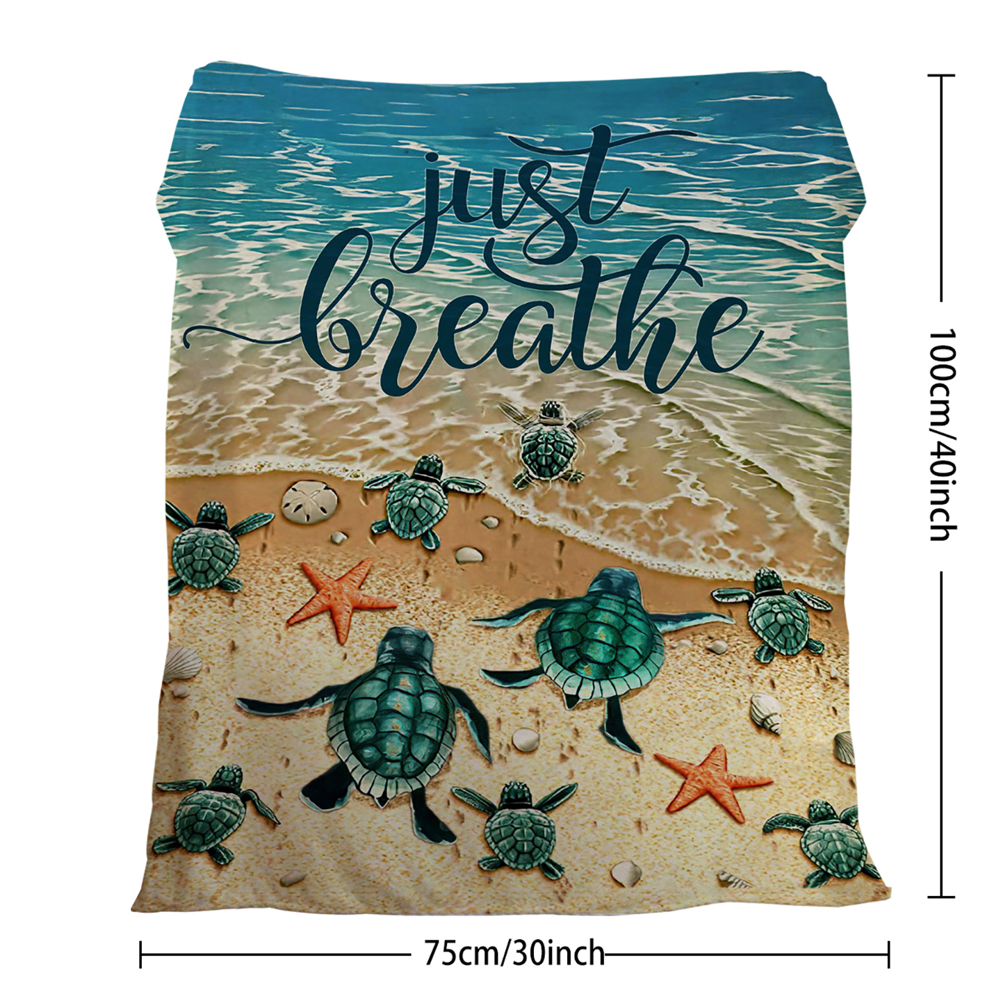 Tropical Baby Sea Turtle Flannel Fleece Blanket 3D Ocean Waves Flannel Soft Plush Throw Blanket Cozy Blankets For Bed Chair Car Sofa Couch Bedroom 150x200cm Temu Can Only Be Self-picked Up 2