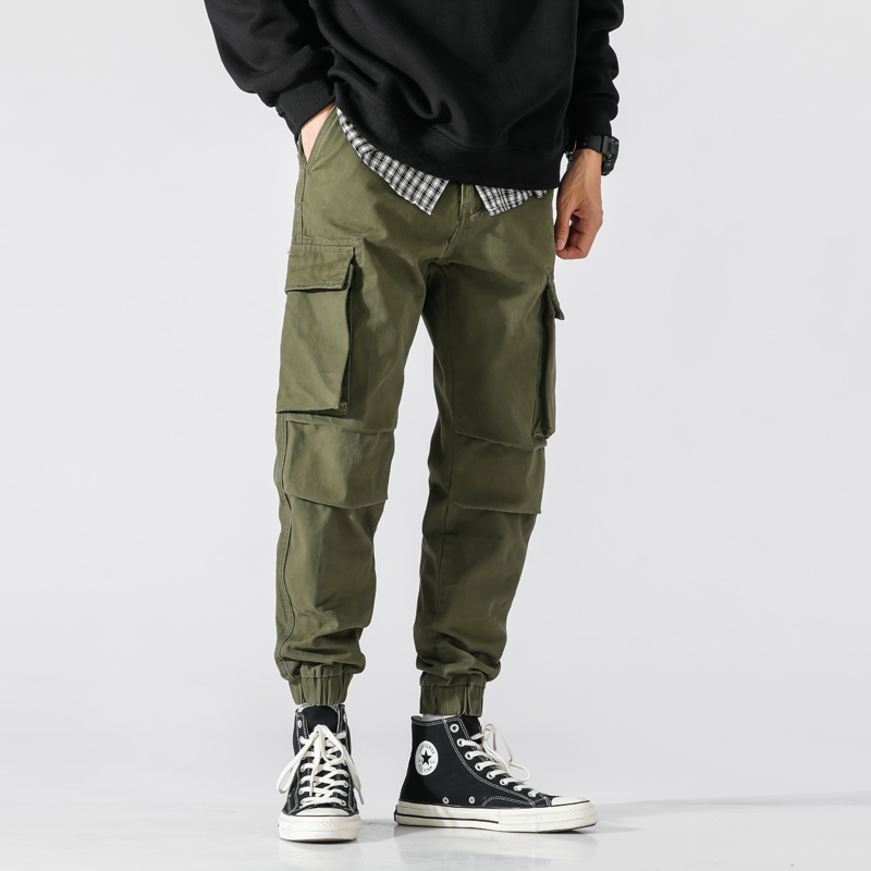 Pockets Vintage Thick Leggings Versatile Overalls Male