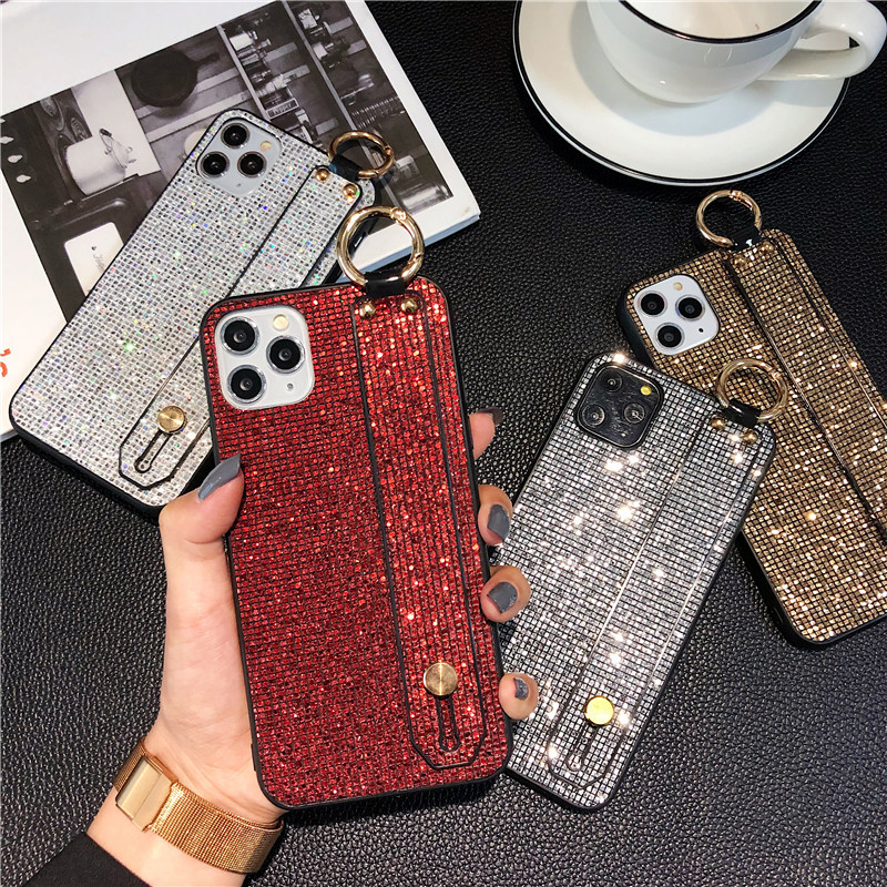 Title 4, Simple Glitter Wristband Edging Phone Case