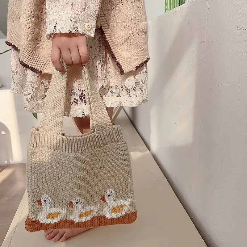 Children's Knitted Shoulder Bag Cartoon