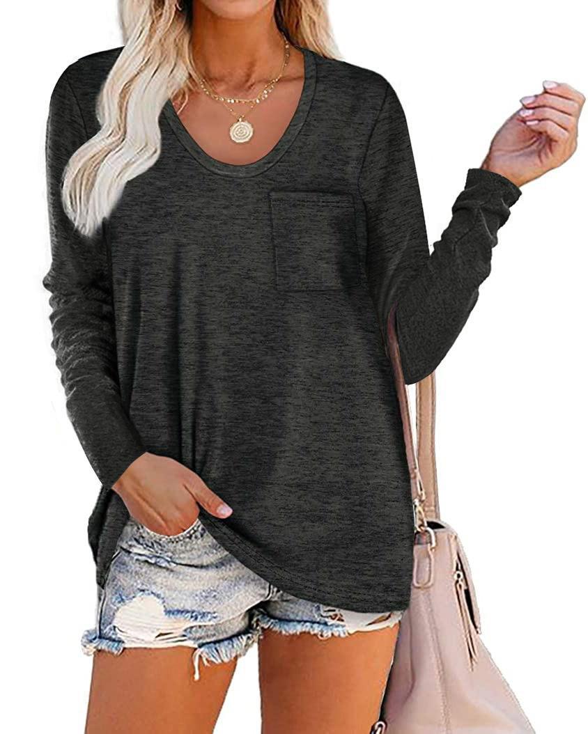 Title 8, Striped Pocket Long-sleeved Casual Loose Top