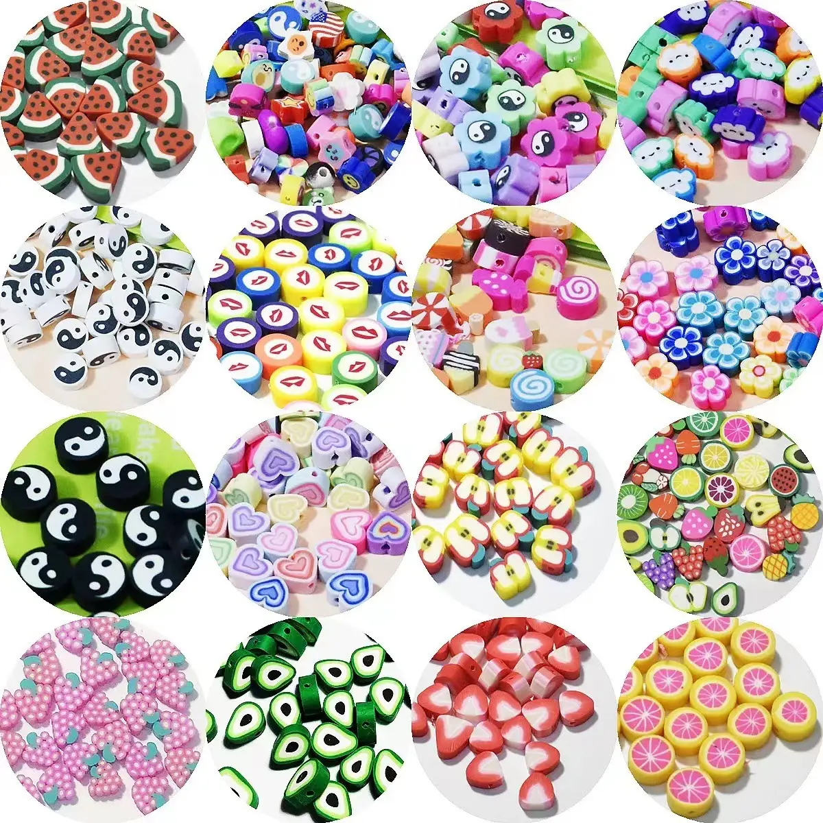 DIY Fruit Polymer Clay Bohemian Clay Flower Scattered Beads Necklace Bracelet Accessories