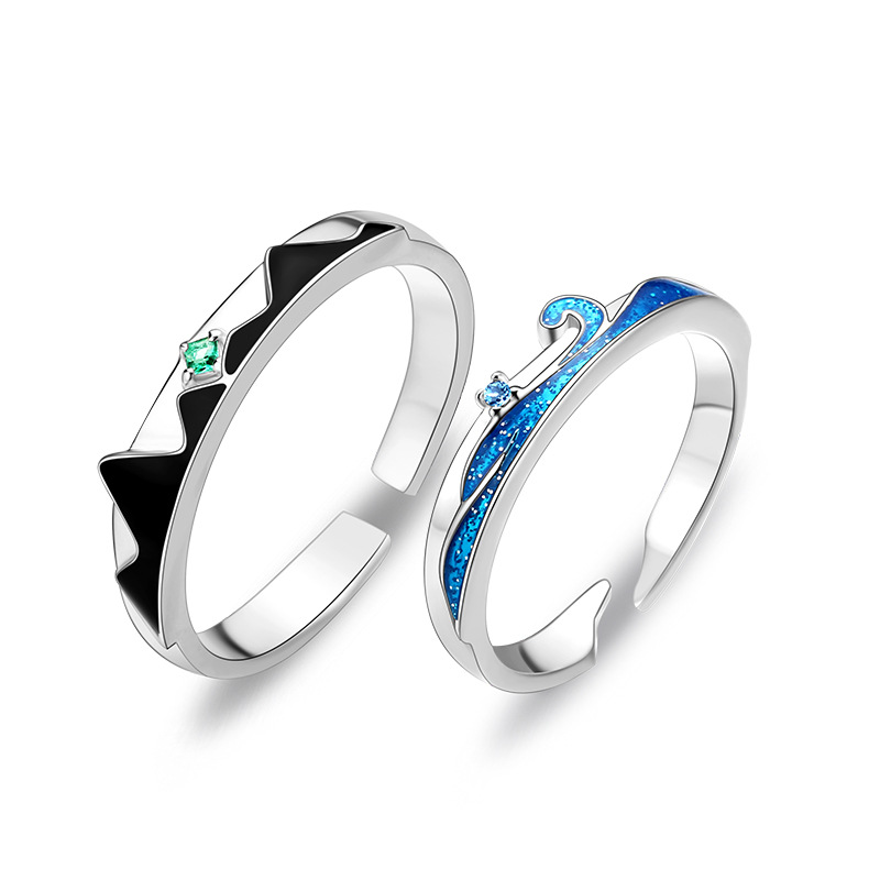 Shanmeng Eachother Sterling Silver Couple Ring
