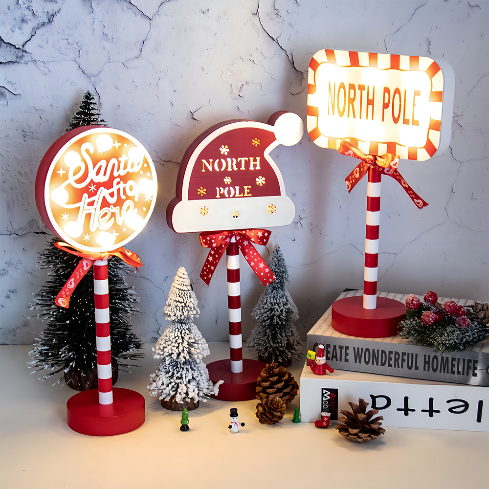 Title 8, Weihnachts Retro Lampe Stoppschild Nordpol LED ...