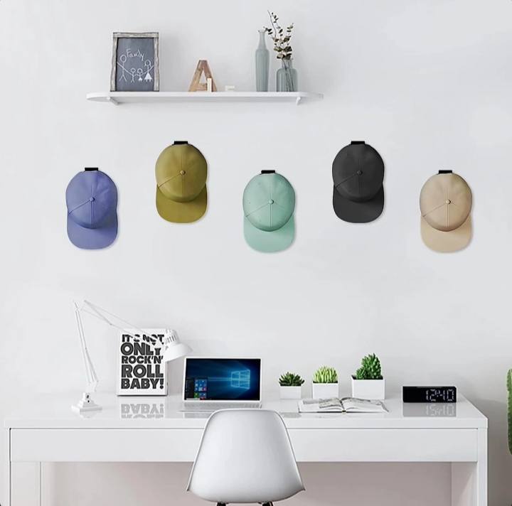 Baseball Cap Hat Rack Wall Door Hanger Holder Storage Organize 12 Hooks Adhesive thumbnail 2