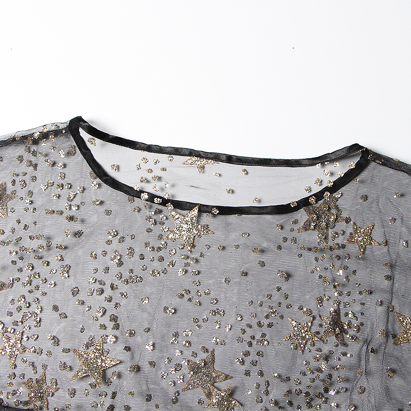 Sequin Contrast Blouse Flying Sleeve Sun Protection Shirt Jacket