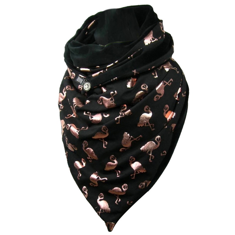 Padded Warm Shawl Printed Bib Scarf
