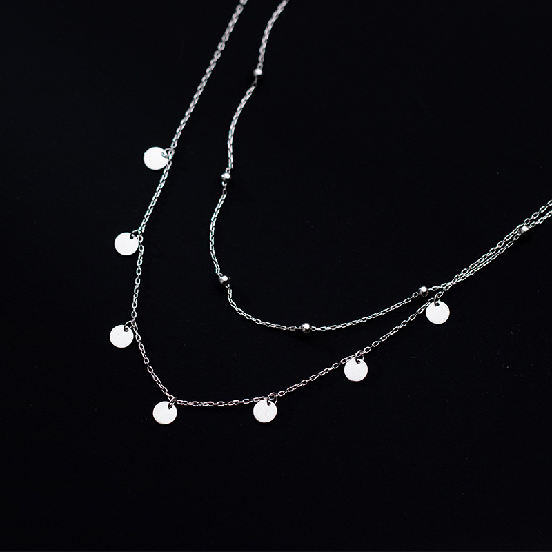 Ladies Fashion Simple Double Layer Bead Necklace