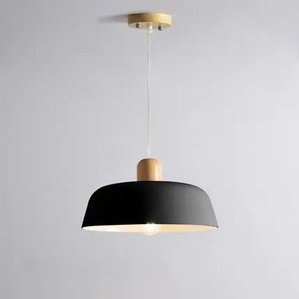 Nordic Wood Pendant Lighting Fixture Luminaire Round Kitchen Dining